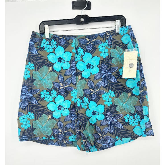 Studio Works Pants - Studio Works Womens 14 Shorts Tropical Resort Floral Cruise‎ Vacation Travel 7"